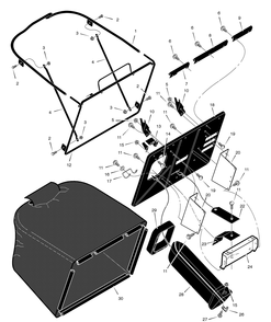 Grass Bagger Diagram and Parts List for 312001X50C 2004 Briggs and Stratton Lawn Tractor